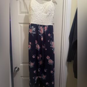 Floral Dress with Lace Bodice